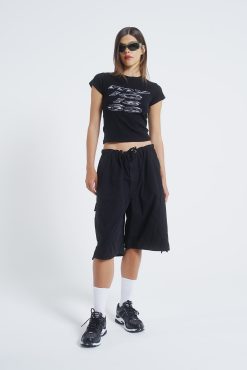 Women Jaded London Parachute Pants*Black Parachute Cargo Shorts