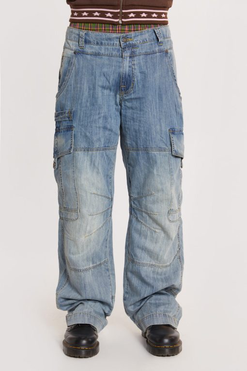 Men Jaded London Cargo Pants*Blue Millennium Cargo Jeans
